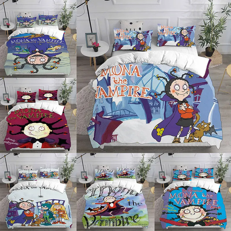 Mona the Vampire Bedding Sets Comforter Quilt Bed Cover Duvet Cover Pillow Case 2-3 Pieces Sets Kids Adult Size