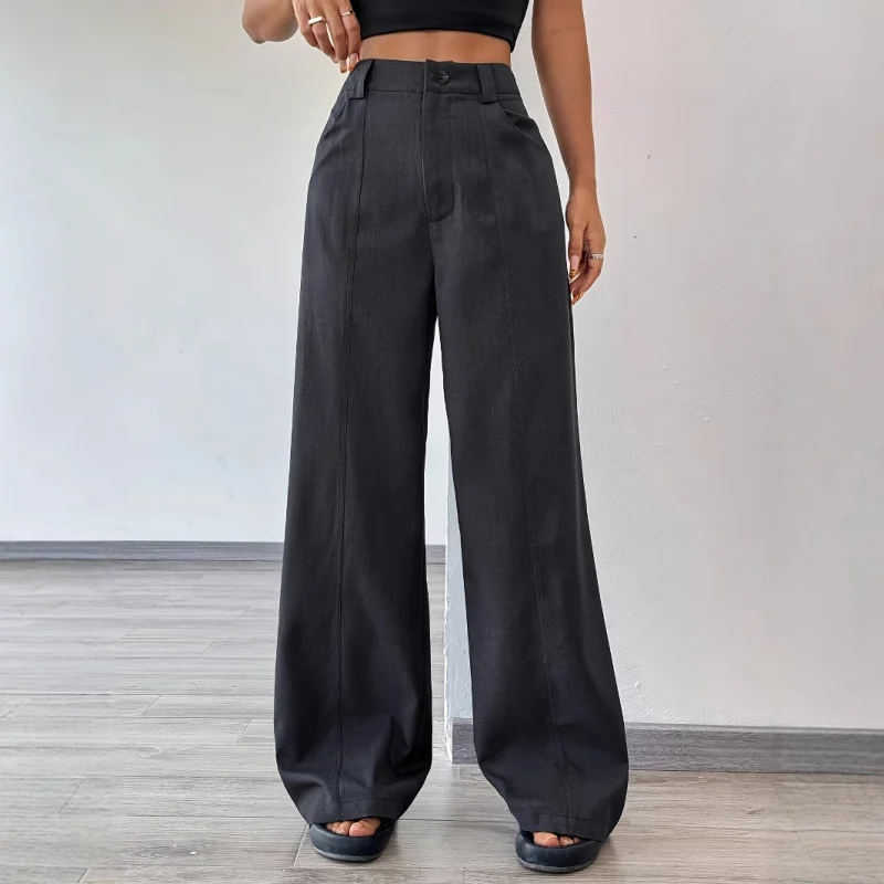 Frauen Sommer Lose Breite Bein Anzug Casual Hosen Drapieren High-End-Schlankheits Neun-Punkt-Hose Dünne Gerade Hosen