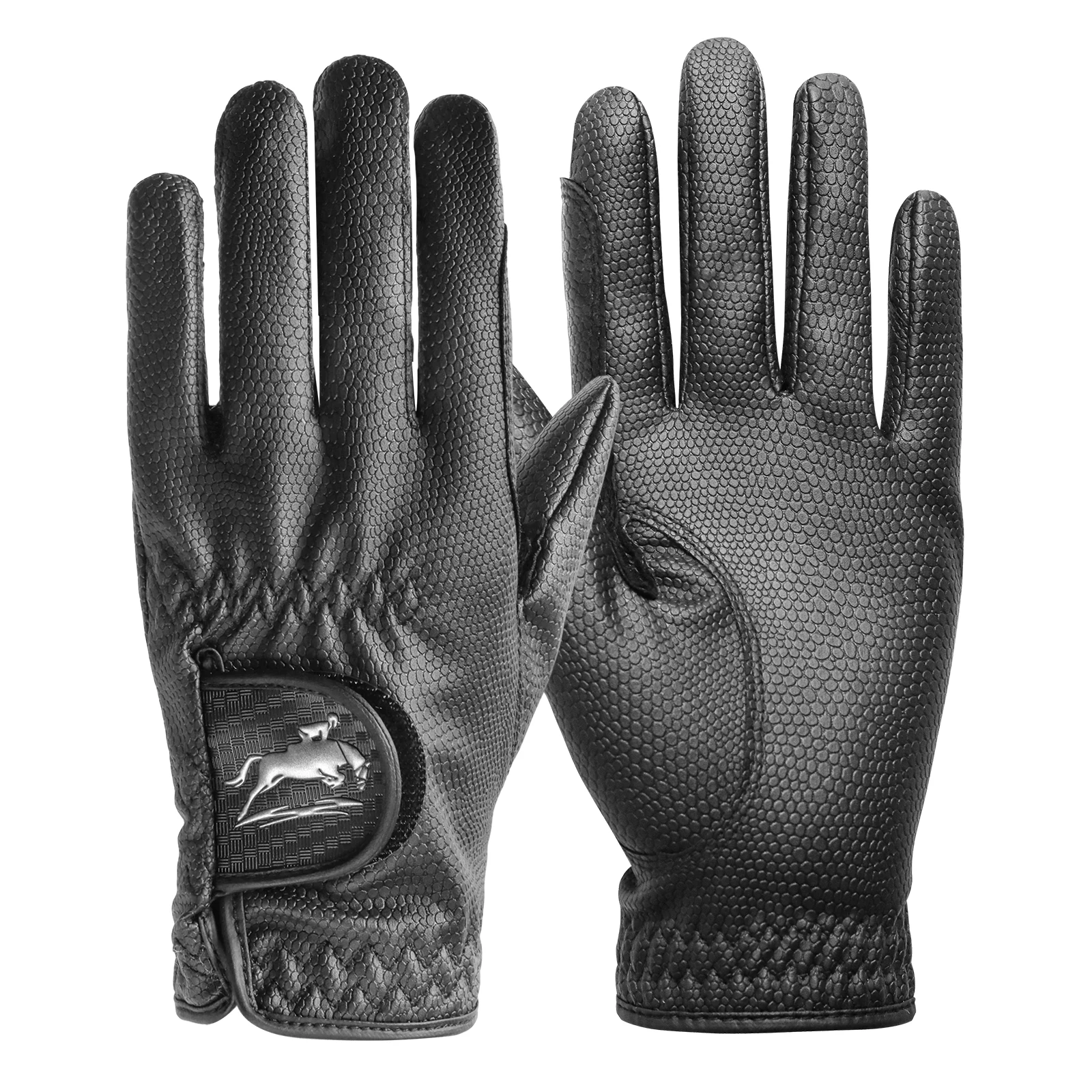 Kids PU Leather Grip Horse Riding Gloves 1 Pair, Lightweight Breathable Youth Equestrian & Horseback Riding Gloves