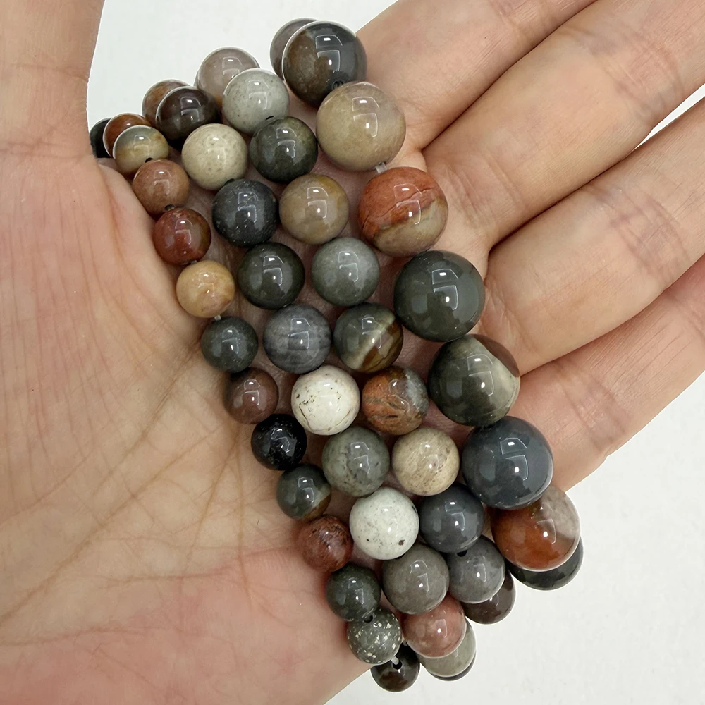 Natural Stone America Ocean Jasper Round Beads 15