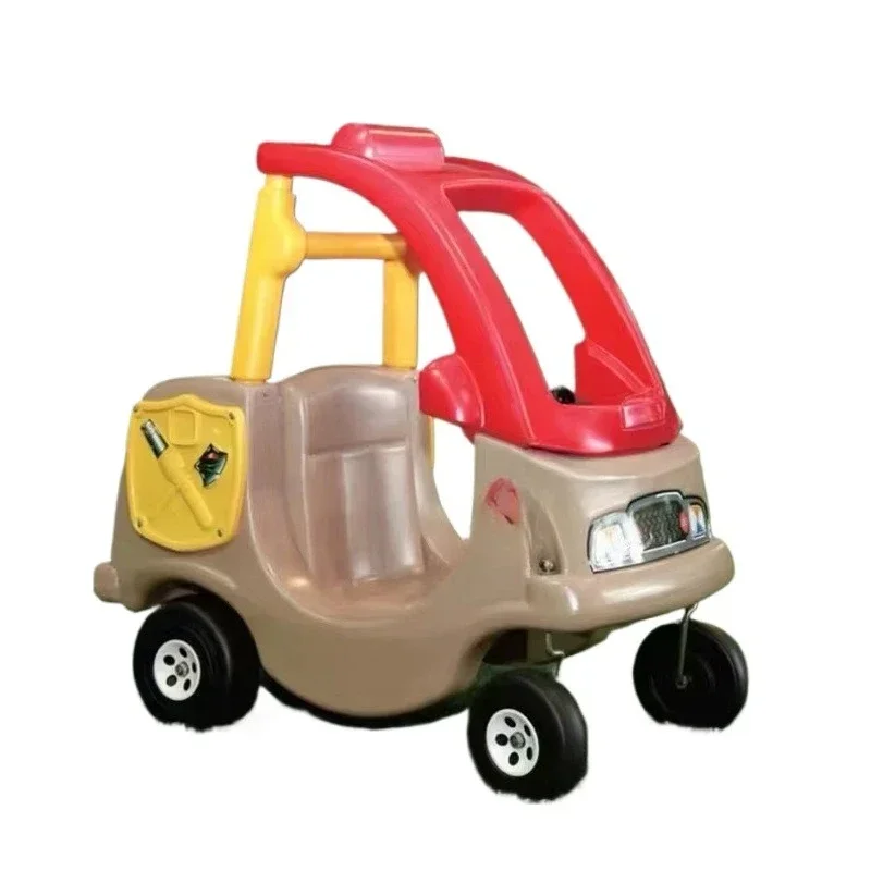 Colored 4-wheeled plastic riding car for preschoolers in schools and shopping mall playgrounds