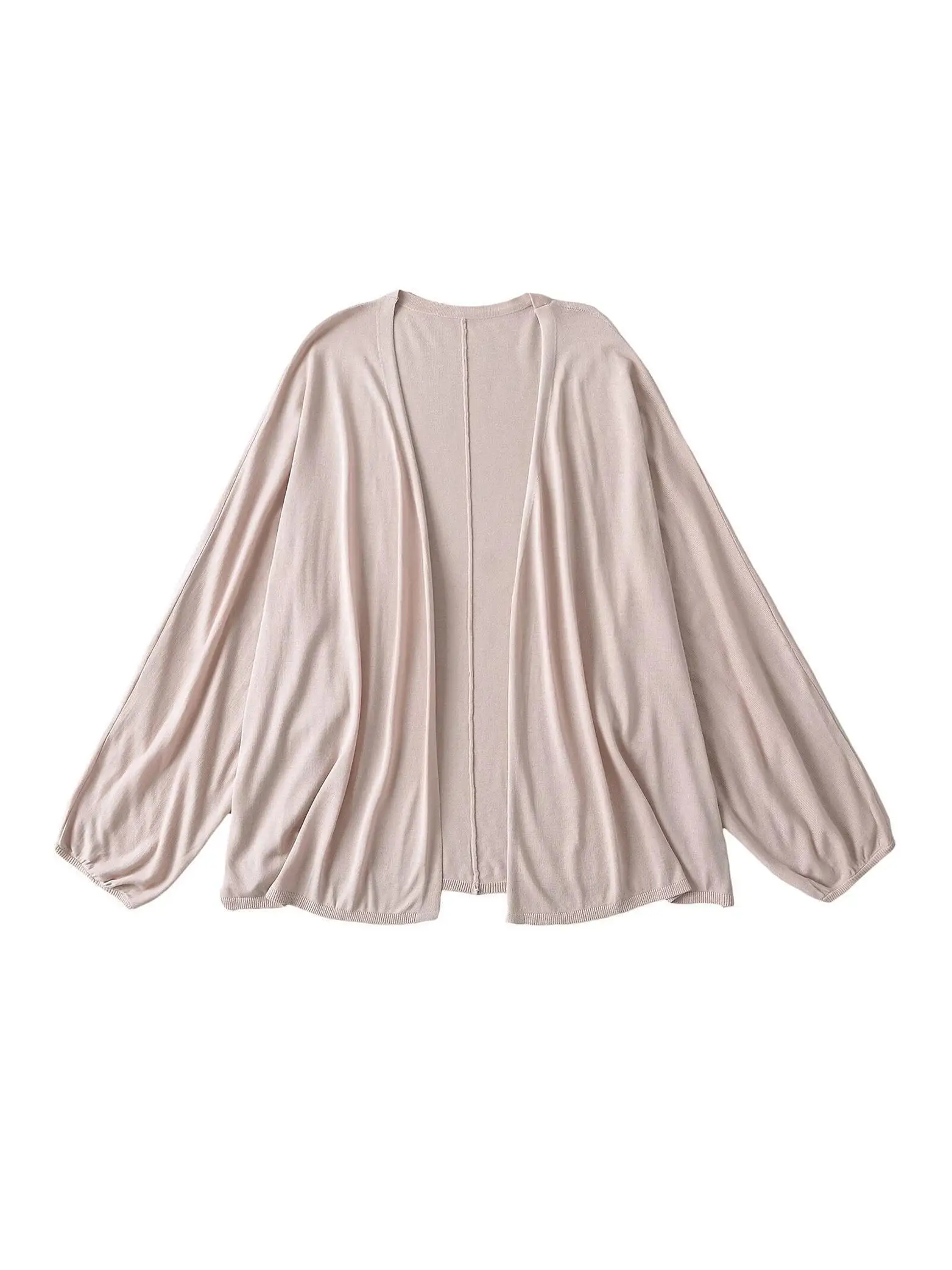 2024 frühen Herbst Neue Chic Lose Langarm Strickjacke frauen Koreanische Version Casual Vielseitig Medium Lange Top WC73