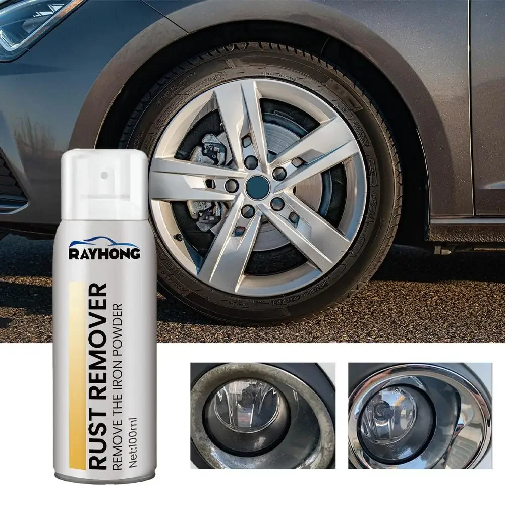 Rust Removal Spray for Car Metal Components Automotive Wheel Rim Metal Wash Cleaning Parts Maintenance Multi-Purpose