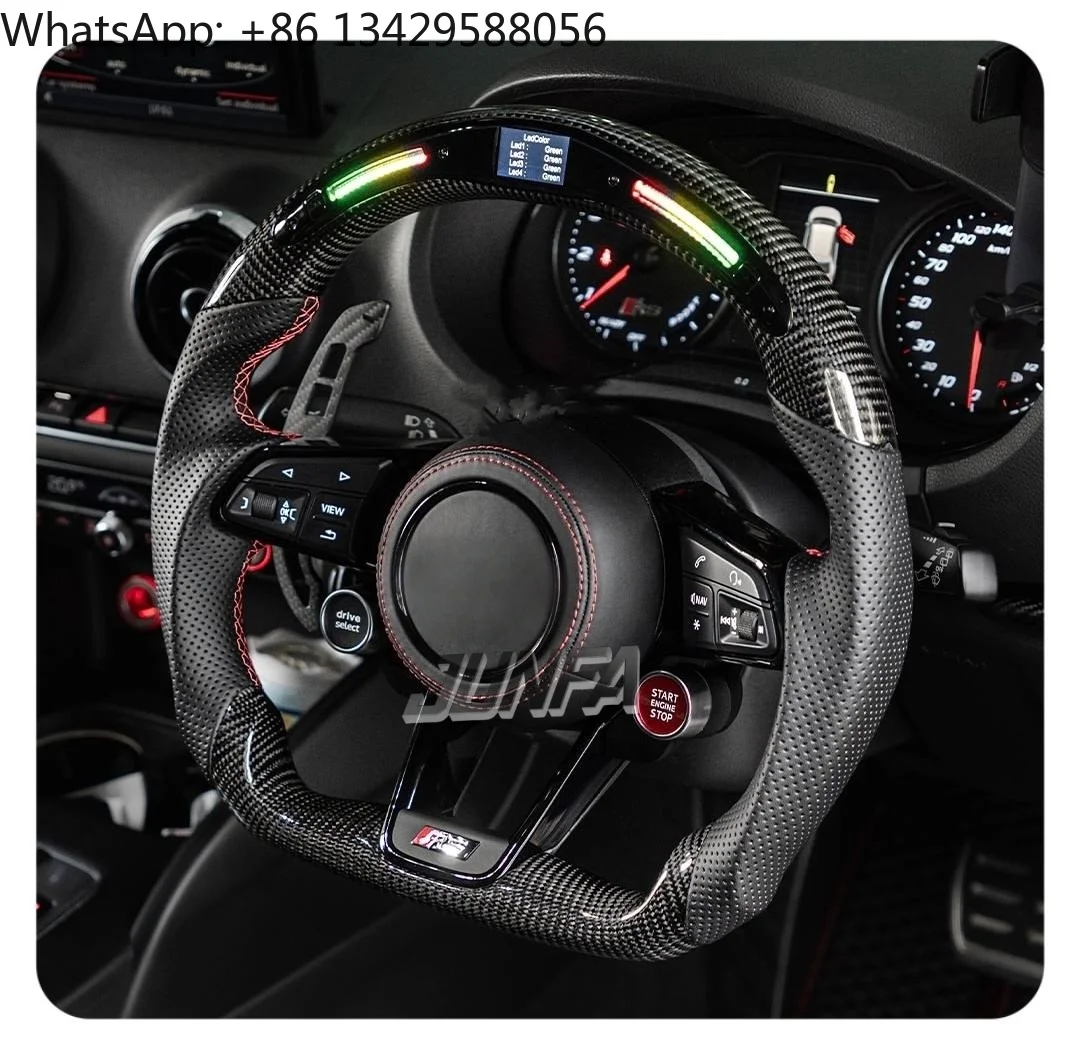 

R8 Style LED Display Steering Wheel With Carbon Fiber And Mode Selector For Audi A3 A4 S3 S4 RS5 Q5 TT 2013-2025