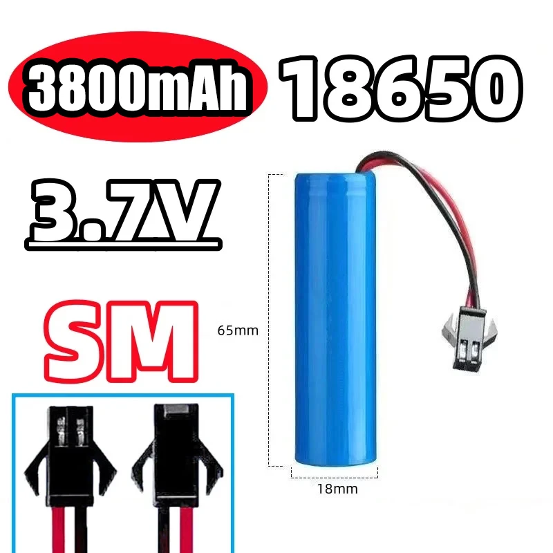 For Jjrc C2 D828 Rc Car Parts 18650 5C 3.7V 3800mah Rechargeable Battery for RC Stunt Dump Car Battery Toys Accessories SM Plug