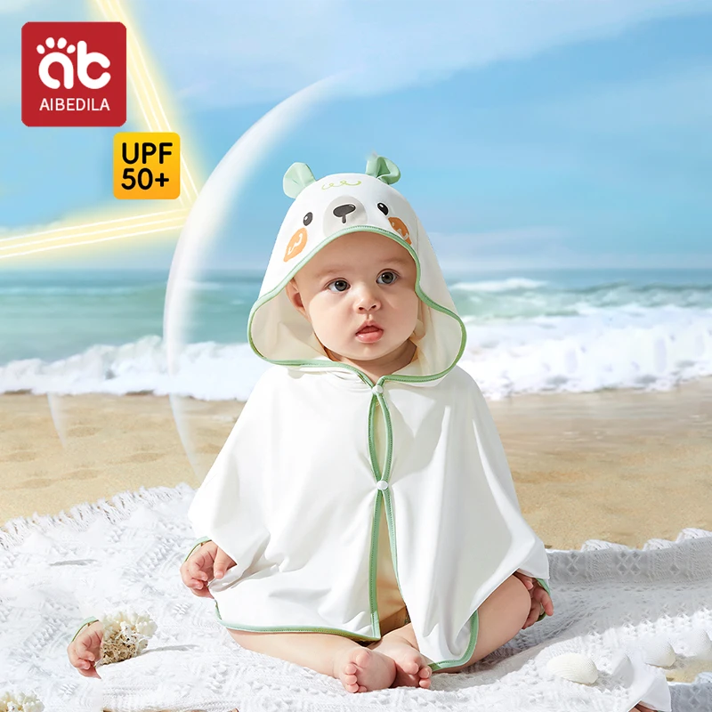 

AIBEDILA Newborn Baby 50+ UV Sun Protection Skin Coats Childen Sportswear Hooded Outwear Quick Dry Jacket Sunscreen Tops