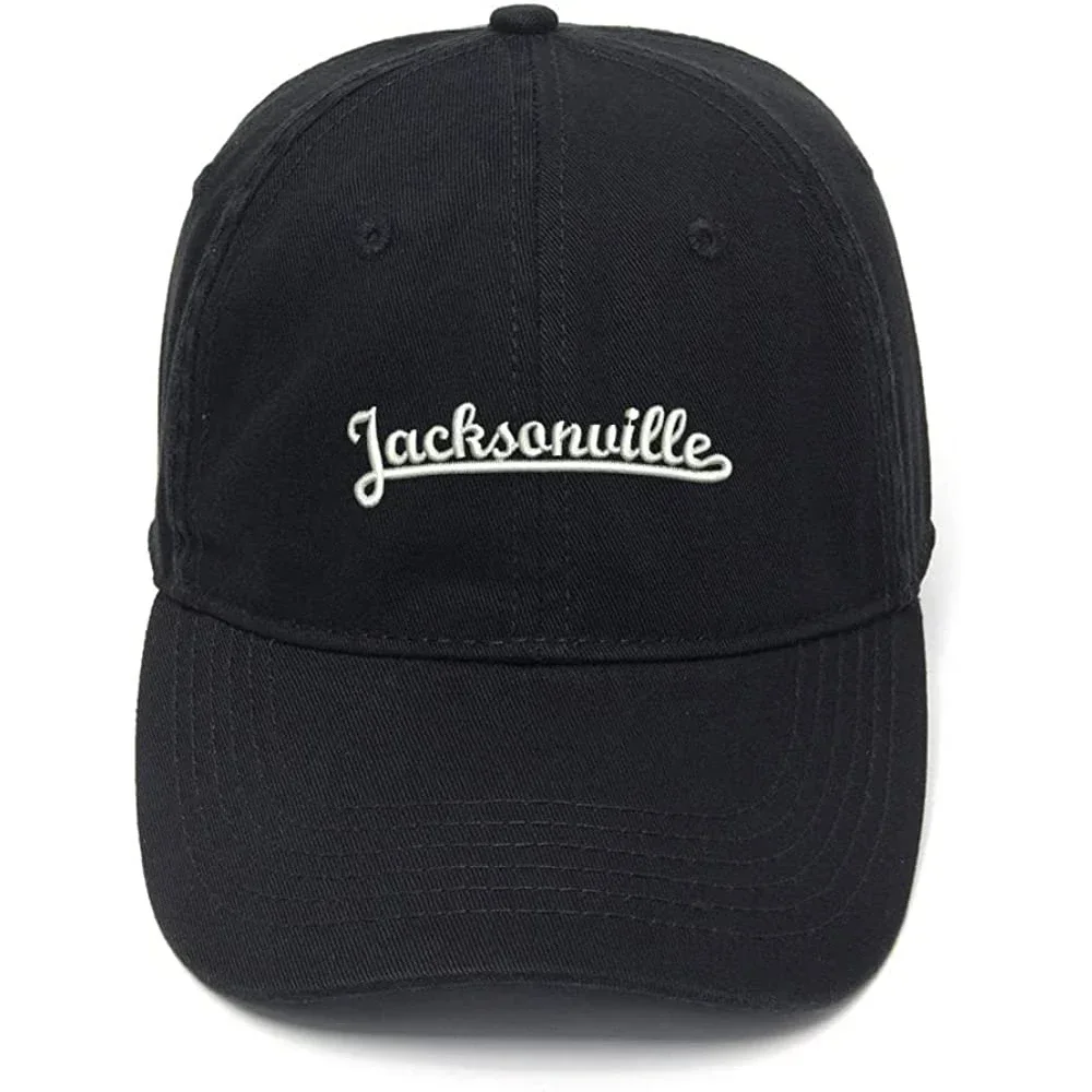 Lyprerazy Men's Baseball Cap Jacksonville City Embroidery Hat Cotton Embroidered Casual Baseball Caps