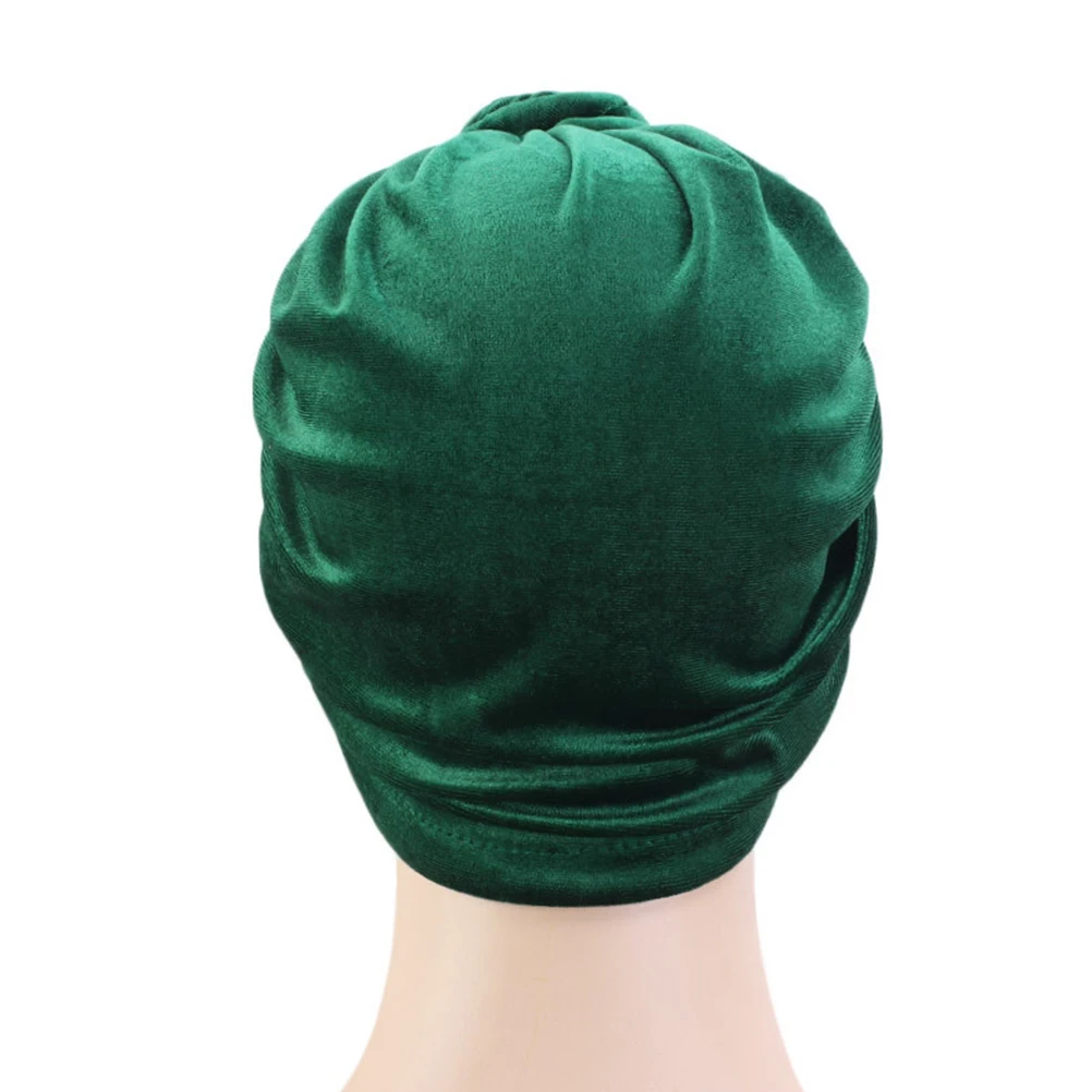 

Velvet Turban Hat Bohemian Style Women's Hair Wrap Shower Cap Waterproof Comfortable Elastic One Size Fits Most Lightweight