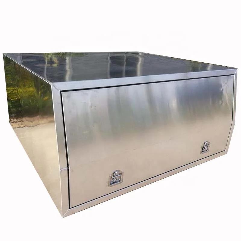 Aluminum Fabricated 4x4 Camper Ute Canopy Aluminium Flat Canopy Toolbox Single Truck Camper Canopy With Jacks Off