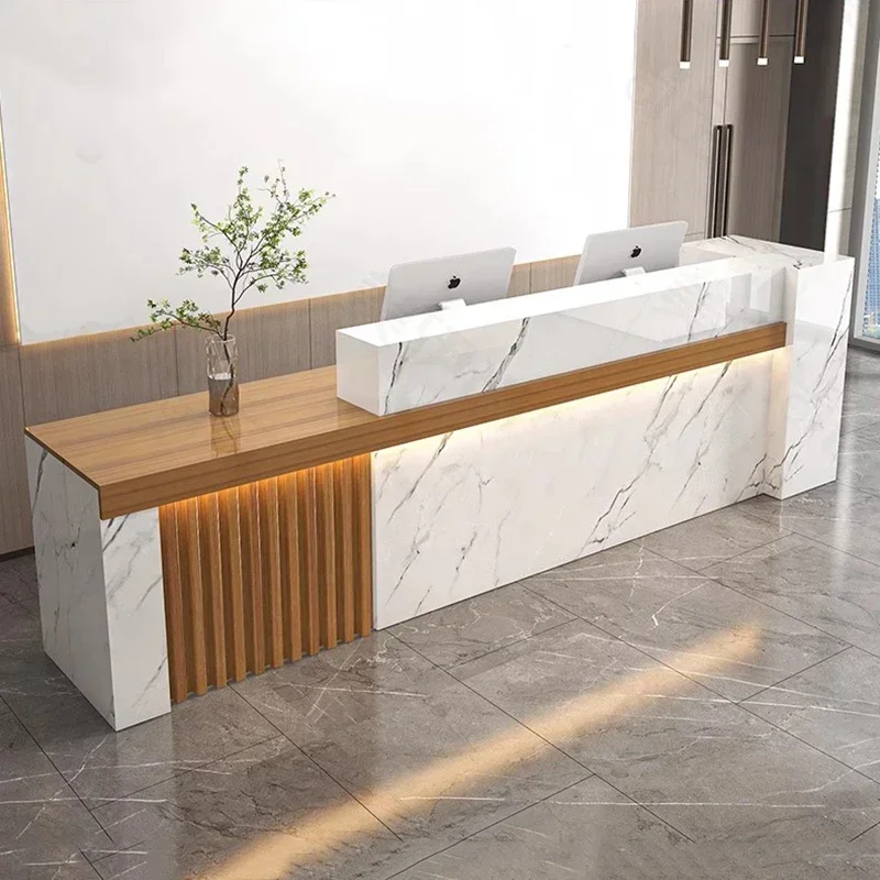 

Modern Simple Reception Desks Decor Office Nordic Glamour Reception Desks Luxury Unique Mostrador Recepción Commercial Furniture