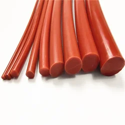 Diameter 1-25mm solid round red silicone sealing strip high temperature resistant round red silicone strip silicone rubber strip