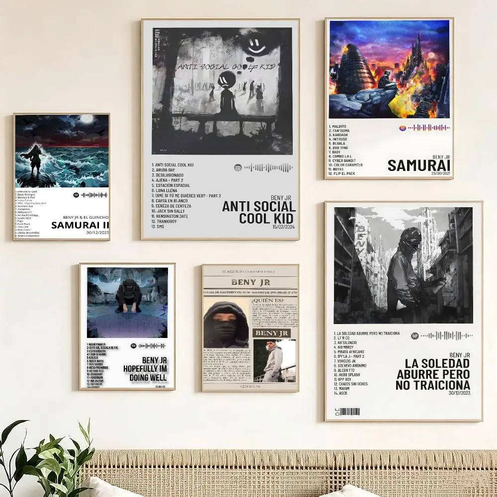 Spanish Hip Hop B-Beny Jr Poster Pegatina artistica HD autoadhesiva impermeable para salon dormitorio