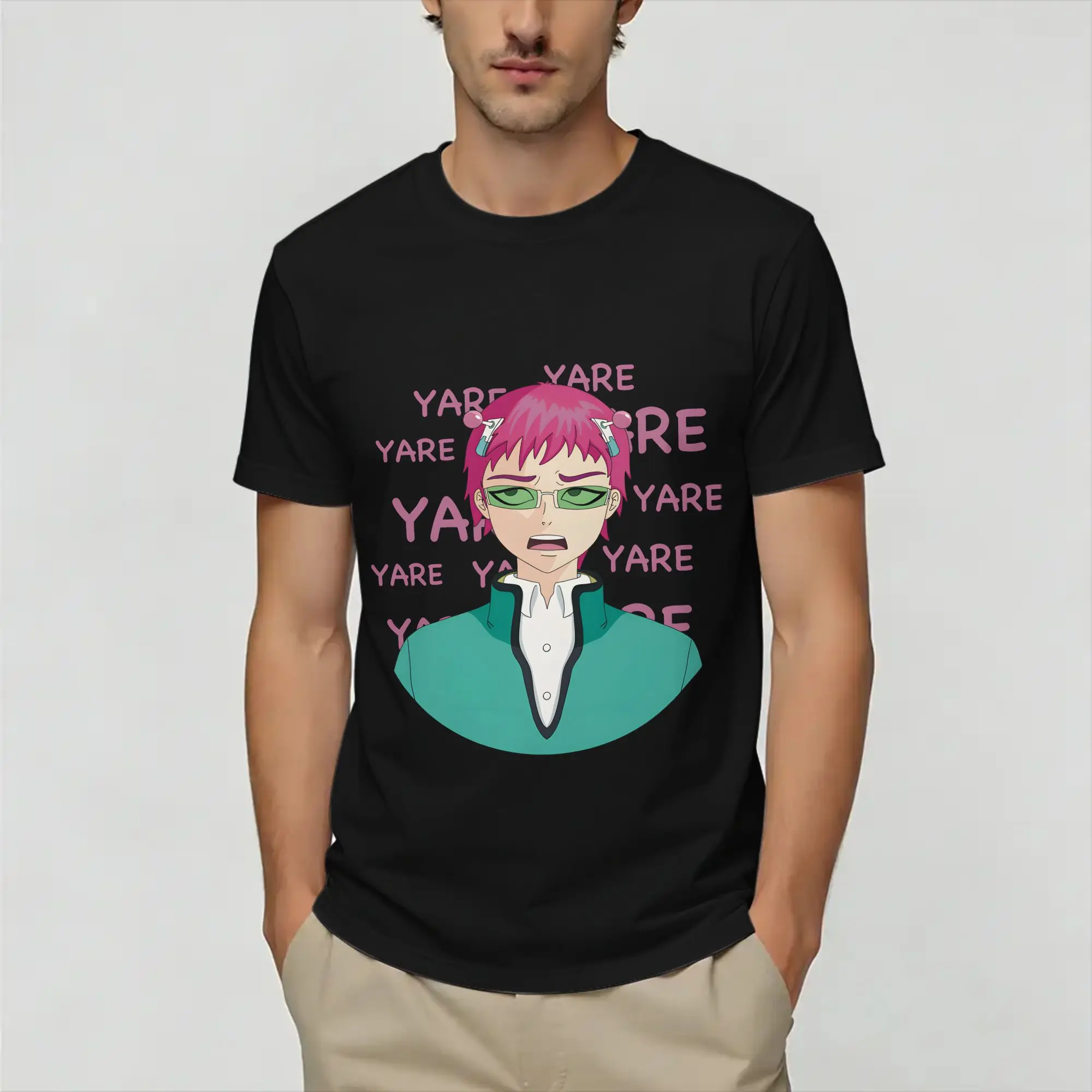 Oversized T-Shirt Summer The Disastrous Life of Saiki K  Trendy Cool T-Shirts  for Men's Y2K Funny Hot Sale Short Sleeve Tees
