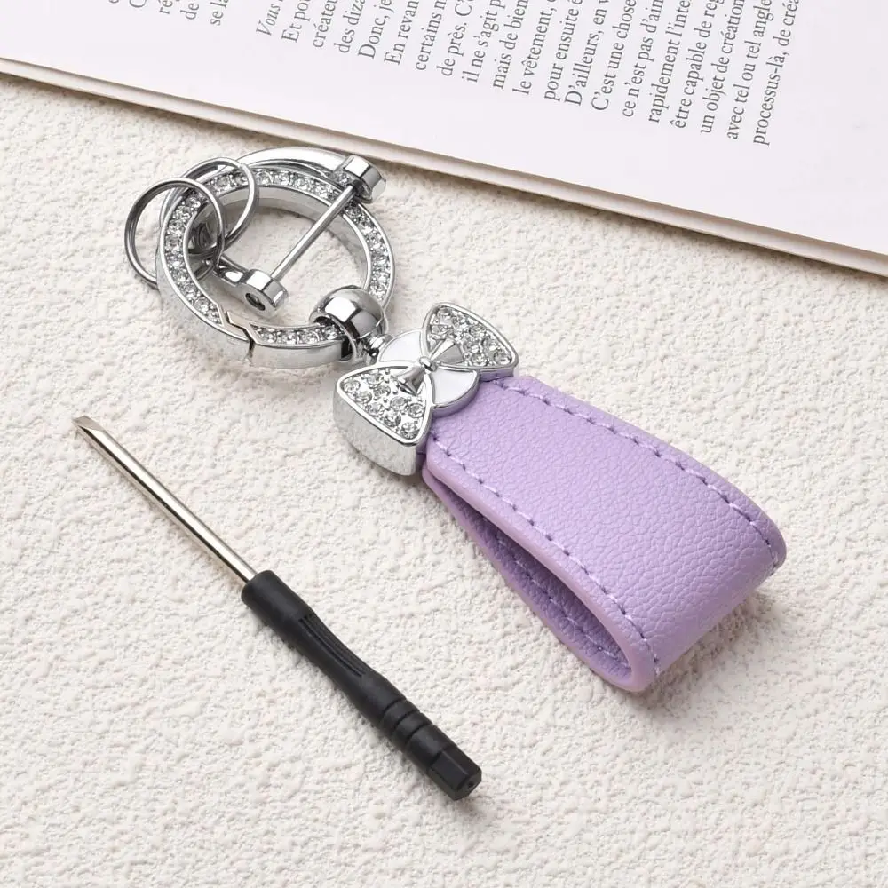Schlüsselhalter Luxus Echtleder Schlüsselanhänger Matte Schnalle Damenhandtasche Modedekoration Leder Autoschlüsselanhänger Schlüsselring Anhänger – Detail 10