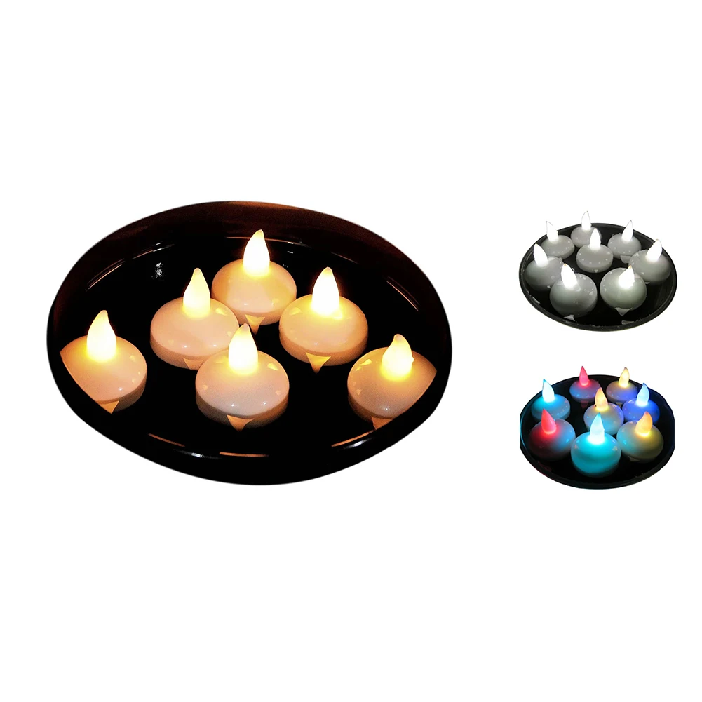 

12 Pack Flameless Floating Tealights 100+ Hour LED Floating Candles, Battery Operated Waterproof Flickering Tea Lights