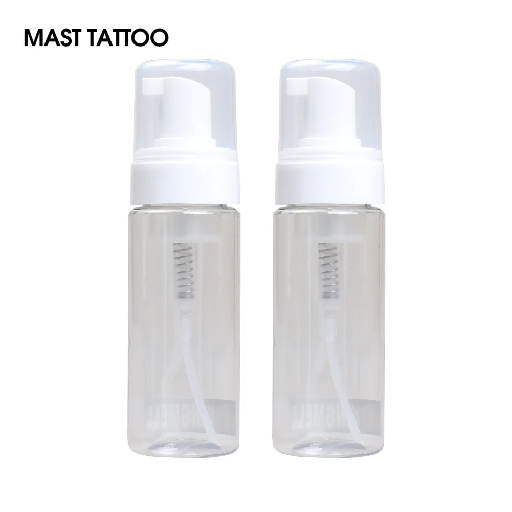 2pc 200ml Empty Transparent Foaming Dispenser Bottle Plastic Tattoo Cyanophyta Green Algae Washing Press Bottle Tattoo Supply