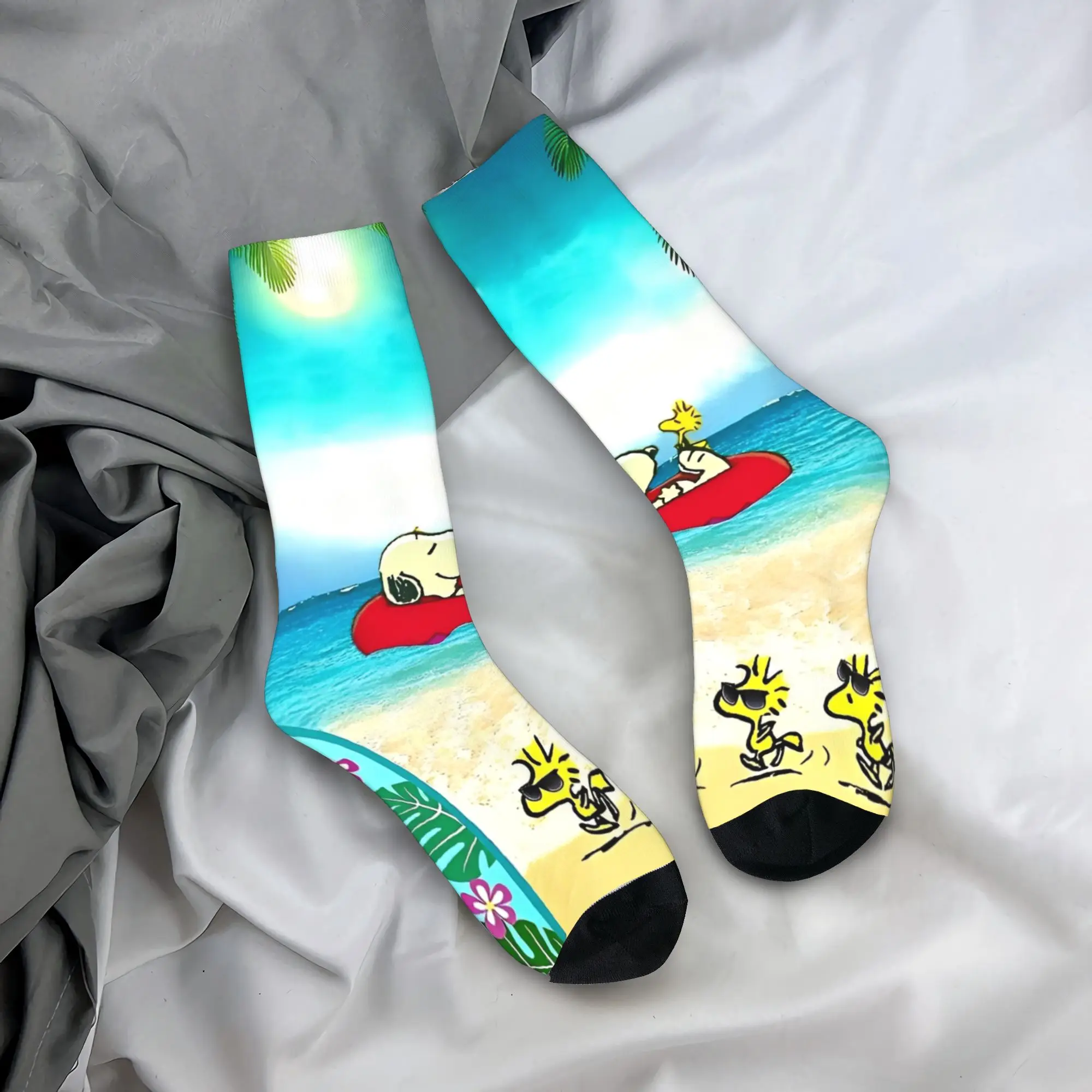 Calcetines de maní Woodstock con amigos, medias informales, calcetines antibacterianos de primavera para hombre, calcetines de ciclismo de diseño suave
