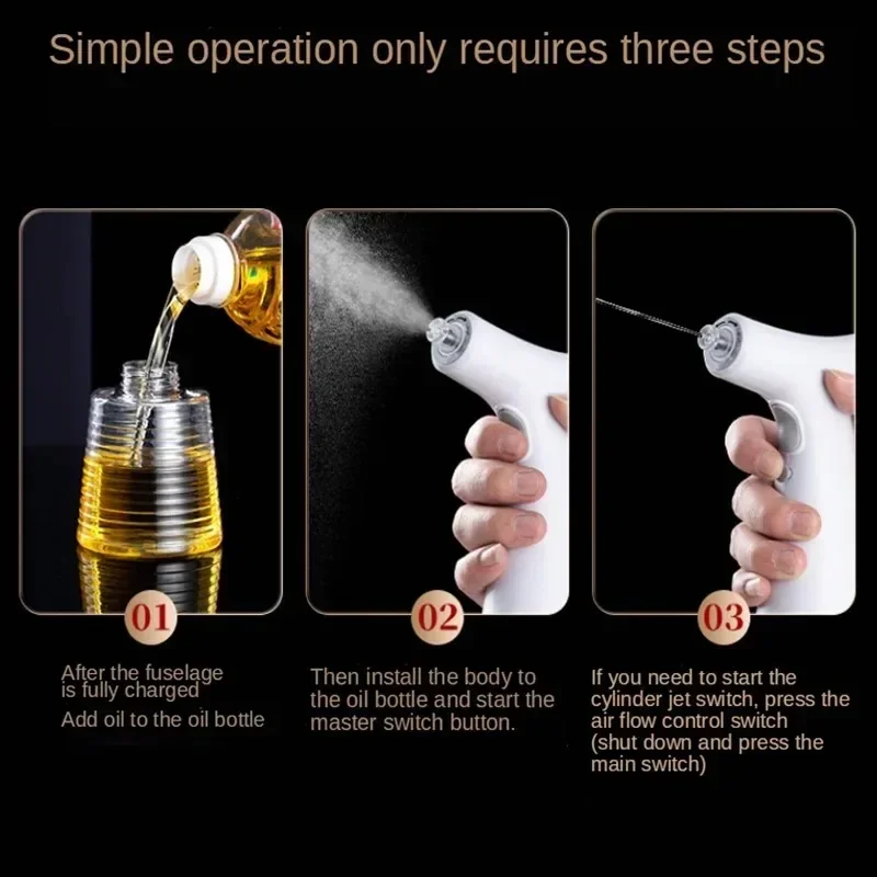 Electric Olive Oil Spray Bottle Dispenser USB Charging Creative Soy Sauce Jar Vinegar Storage Bottle For BBQ Kitchen Oil Sprayer view 4