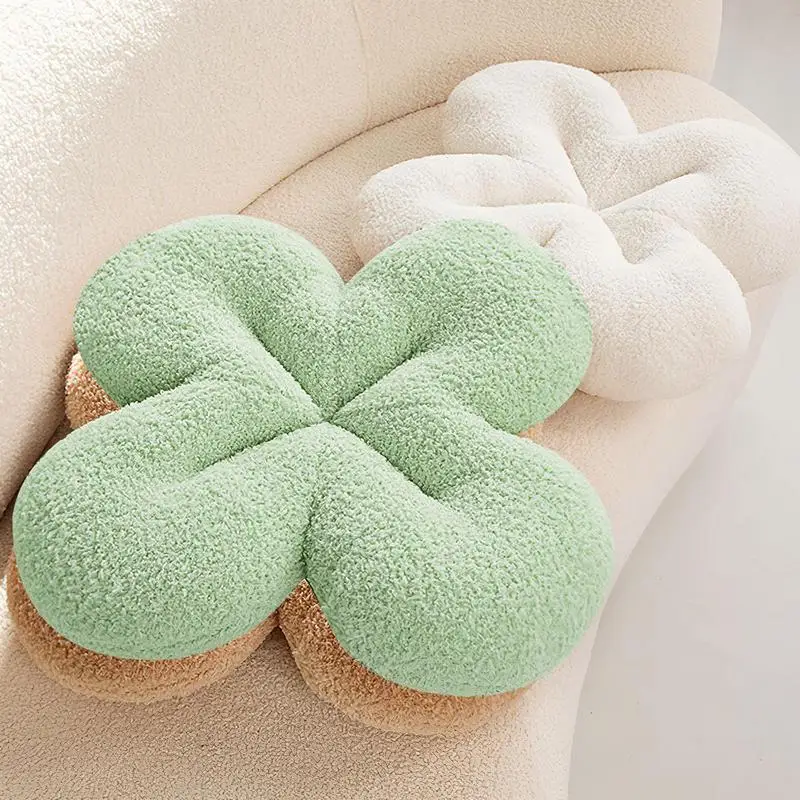 Pillow Cushion Four-Leaf Plush Pillow Soft and Comfortable Cushion Plush Toy Home Bedroom Shop Restaurant Sofa Decoration