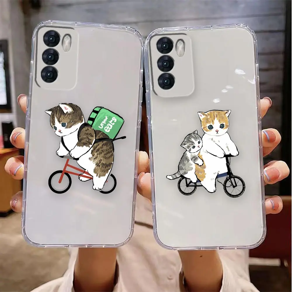 Clear Phone Case For VIVO Y32 Y33S Y50 Y51S Y52S Y53S Y55S Y66 Y77 Y95 Y97 V20 V21 5G 4G Case Capa Cute Cat Cartoon Illustration