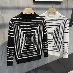 Men's Korean Fashion Personality Warm Sweater, Social Spirit, Thickened Knitwear, Autumn and Winter