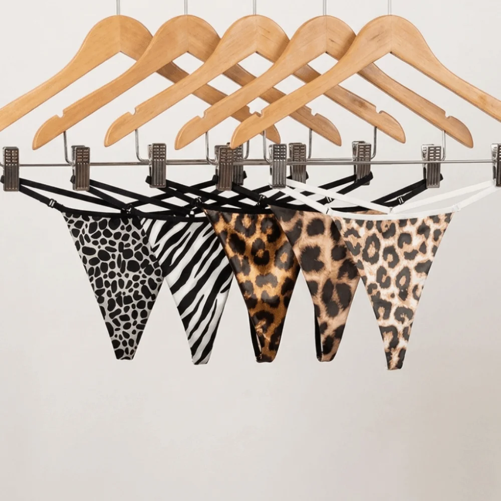 Lingerie Sexy Ladies Seamless T-Back Low-Rise Women Thong Sexy Panties Briefs Leopard G-string