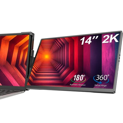 UPERFECT 2K Laptop Screen Extender 14" IPS 2160x1440 Detachable Portable Monitor with HDMI Type-C Port Compatible with Wins Mac