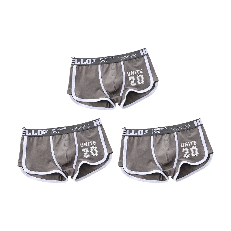 1/3pcs Men Underwear Sports Boxer Shorts Cotton Solid Color Sexy Panties Fashion Breathable Comfortable Underpants Man U Convex, image 7