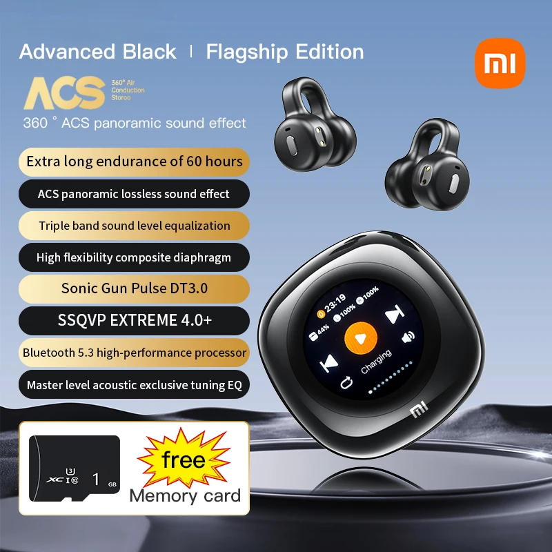 XIAOMI CT11 ANC Earphone Wireless Bluetooth5.4 Headset Ear Clip Noise Cancelling Sport Running Headphone Touch Screen With Mic