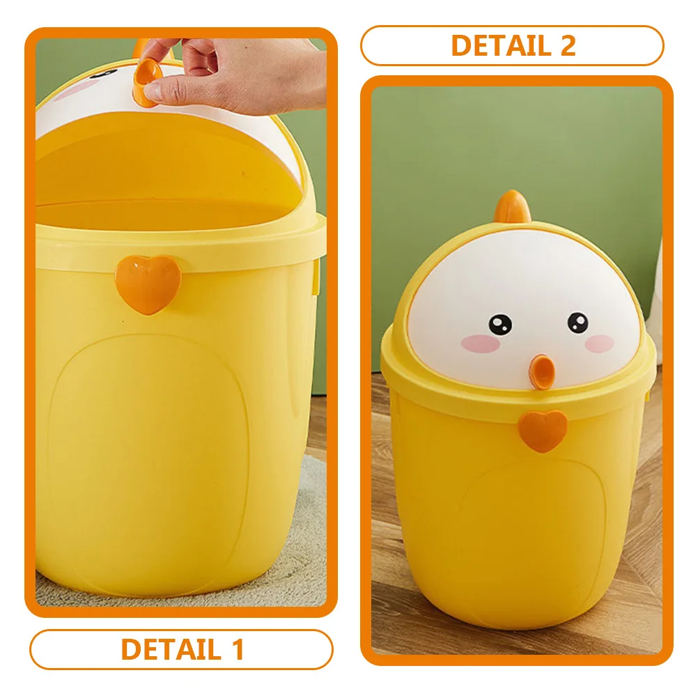 

Trash Can with Lid Cute Garbage Small Wicker Cans for Bedroom Pp Decorative Kawaii Child