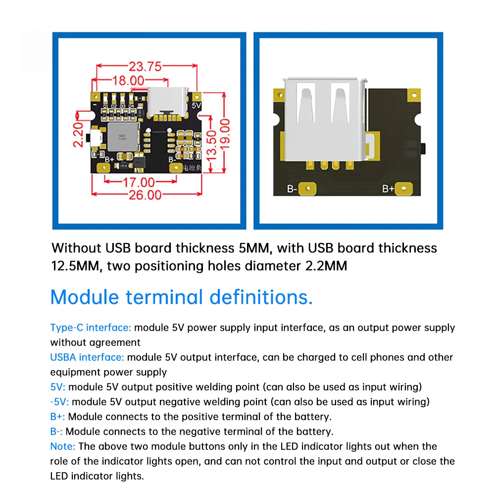 DC 5V 3A Mobile Power Diy Board 4.2V Charge/Discharge Boost Converter Battery Protection Indicator Module 3.7V lithium 18650