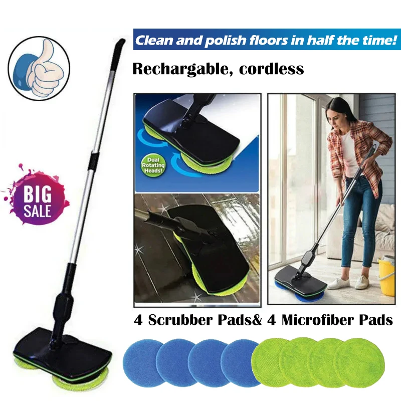 바닥 청소용 걸레 스핀 메이드 충전식 무선 전원 청소기 스크러버 광택기 걸레 바닥 가정용 청소 도구