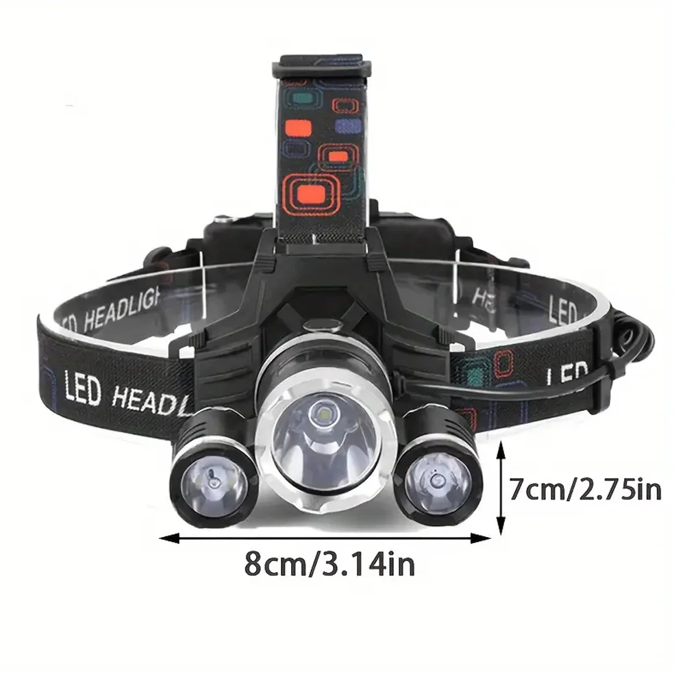 90 ° السوبر مشرق Led كشافات استخدام 18650 بطارية الصيد العلوي رئيس مصباح 4 والعتاد في الهواء الطلق الصيد التخييم مقاوم للماء رئيس ضوء #5