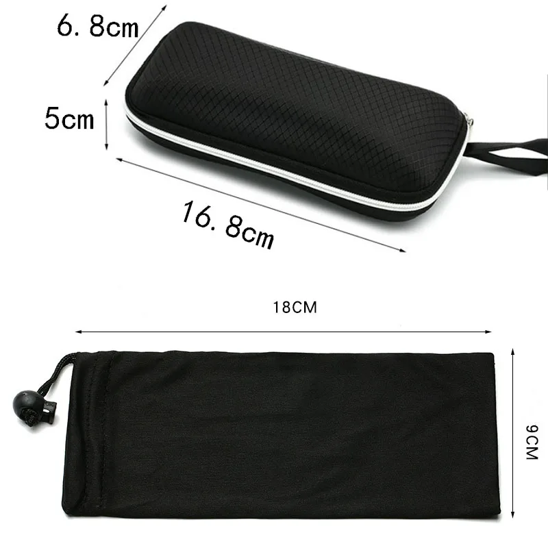 Men and Women Protective Glasses Case Sunglasses Hard Case Travel Protective Glasses Bag Black Portable Accessories Zipper Box