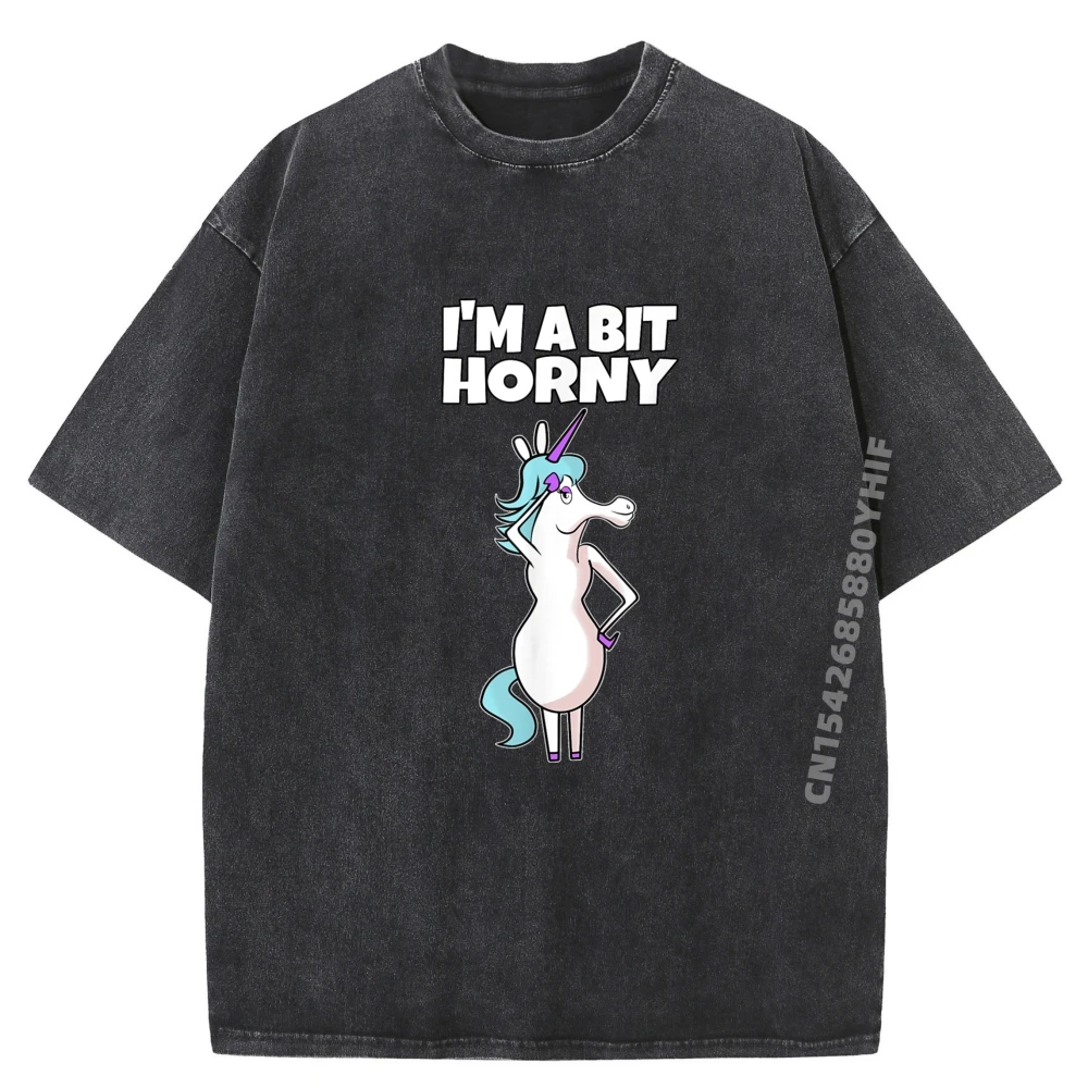 

Мягкие футболки с принтом Im A Bit Horny Naughty для мужчин, классические рубашки с рисунком, потертая футболка в стиле ретро