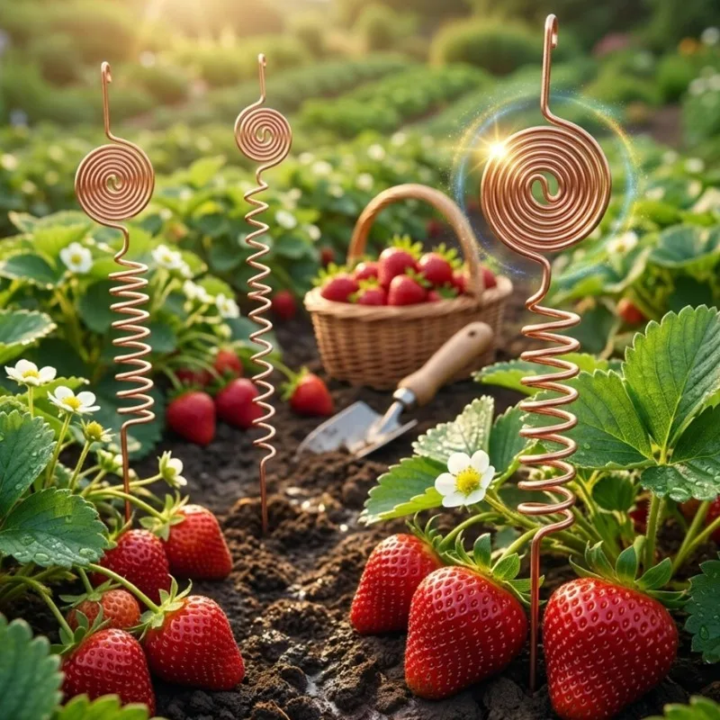 1/3Pcs Copper Coil Plant Stake Electroculture Gardening Antenna Atmospheric Energy Harvester for Outdoor Crops Vigor Improvement