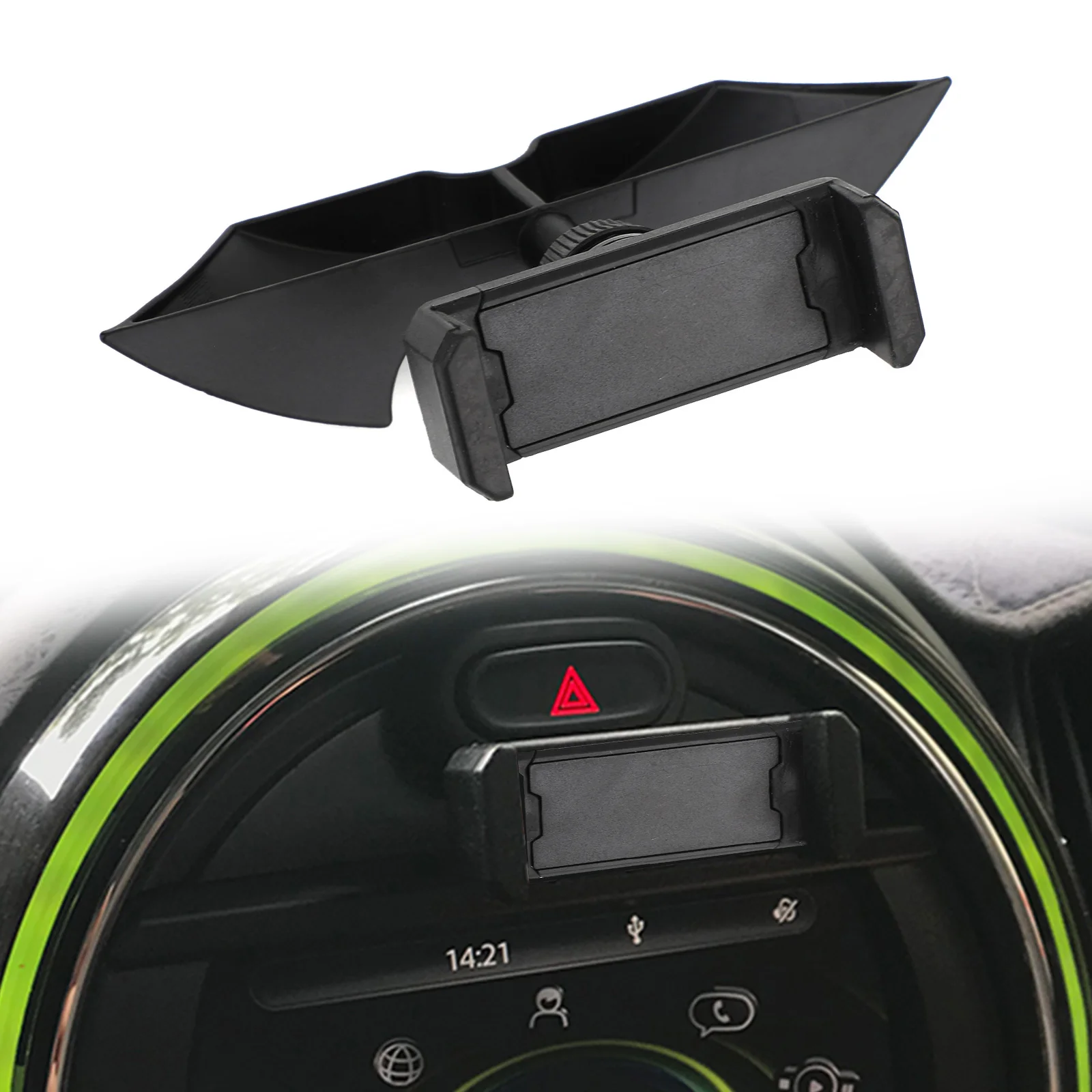Topteng Black Car Dashboard Slot Phone Holder Mount For BMW MINI Cooper F54 F55 F56 F57 F60
