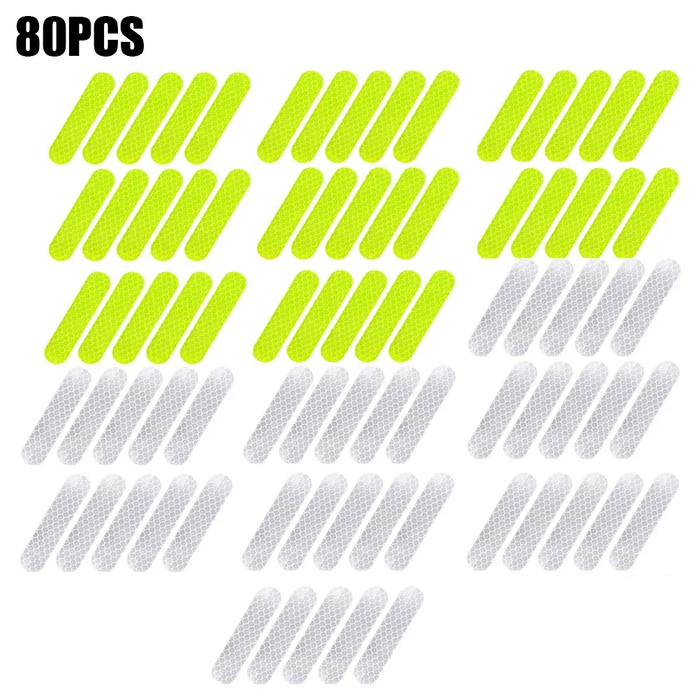 80-10PCS Helm Sicherheit Warnung Reflektierende Aufkleber Streifen Wasserdicht Hohe Sichtbarkeit Reflektor Band Für Nacht Reiten Gehen Auto