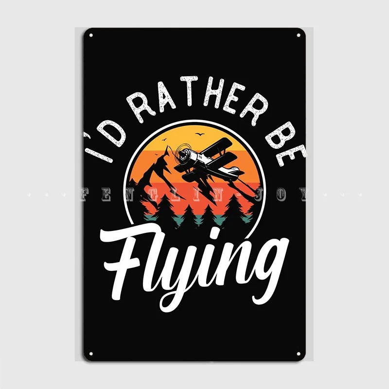 Airplane Pilot Flying Poster Metal Plaque Painting Décor Design Club Bar Club Party Tin Sign Posters