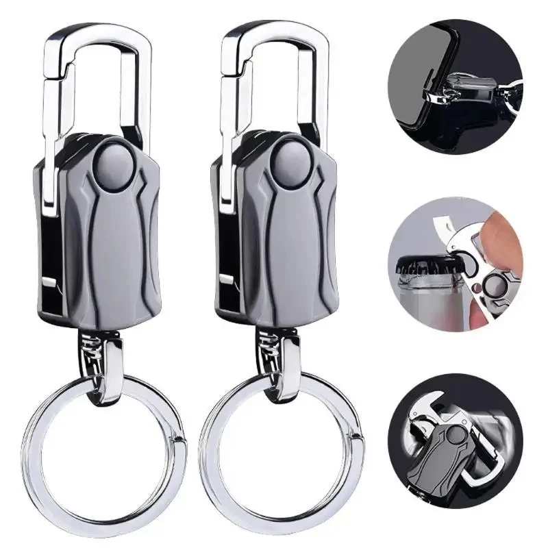 1/3/7Pcs Premium Metal Fidget Keyring Set Retro Rotating Keychain for Men Women Calm Portable Fun Backpack Purse