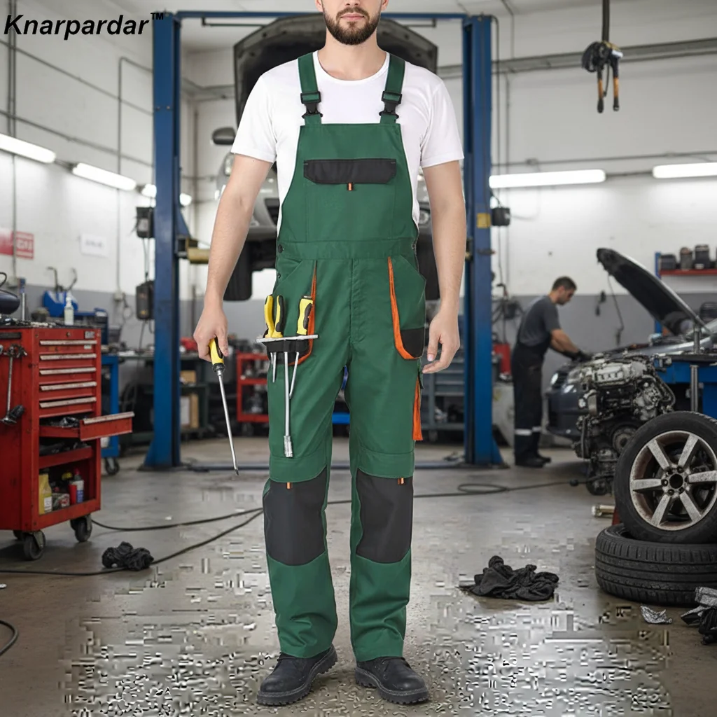 مريلة عمل وكاكي باللون الأخضر  - مراجعة Leather Work Overalls وسعره