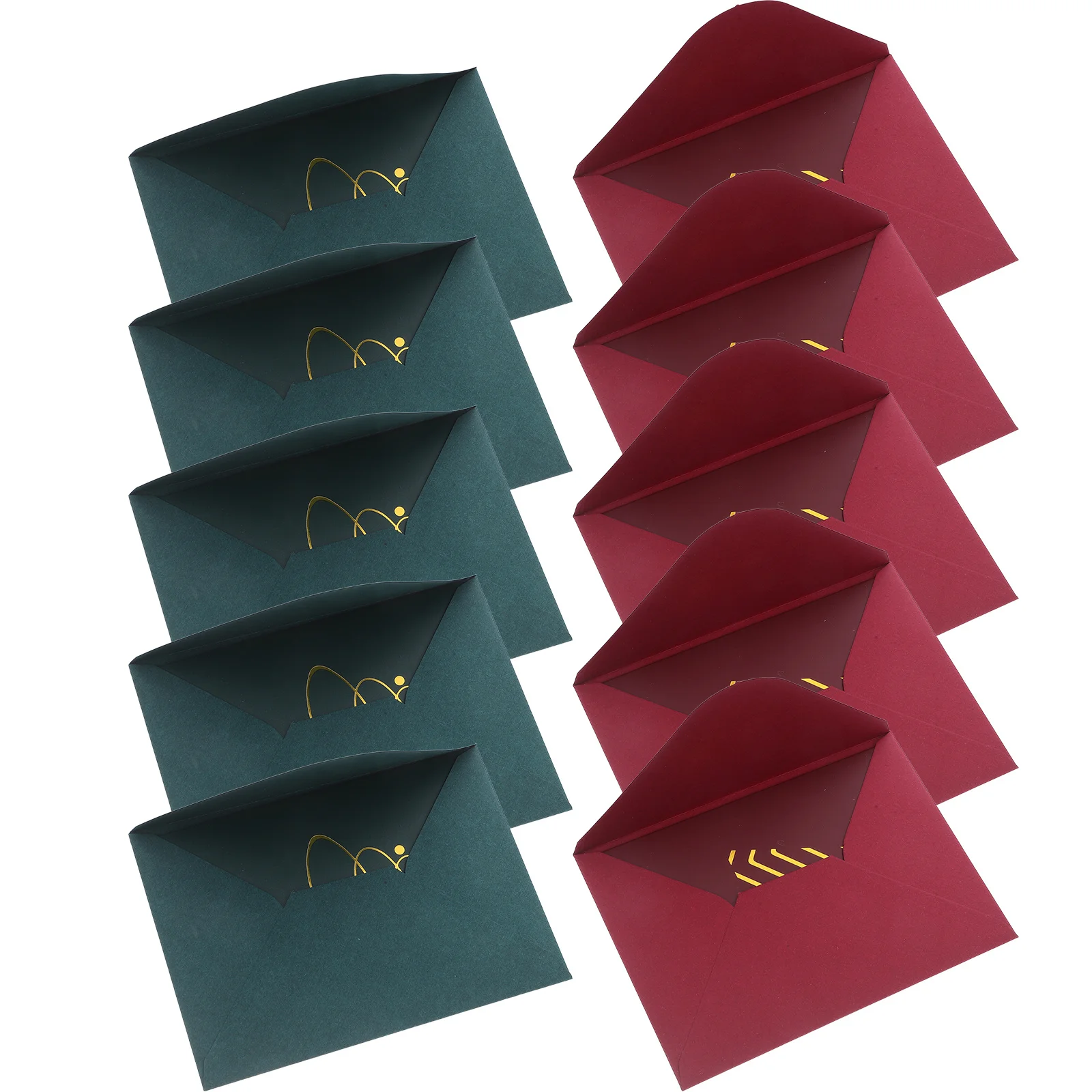 

10Pcs Blank Christmas Greeting Cards Set with Envelopes Vintage Foil for Festive Season Xmas Celebrations