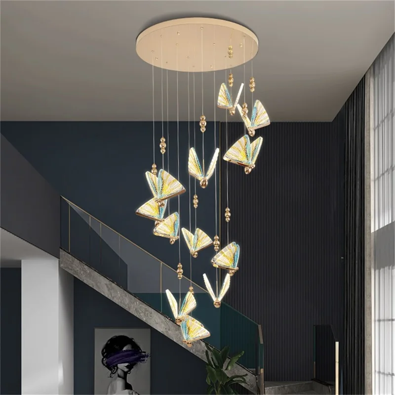 DEBBY Nordic Butterfly lampadario lampade infissi moderne lampade a sospensione casa LED per scale Hall