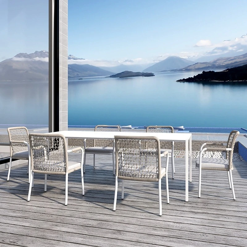 Outdoor sofa rattan tables and chairs courtyard balcony terrace dining villa scenic spot public place meeting guests negotiation