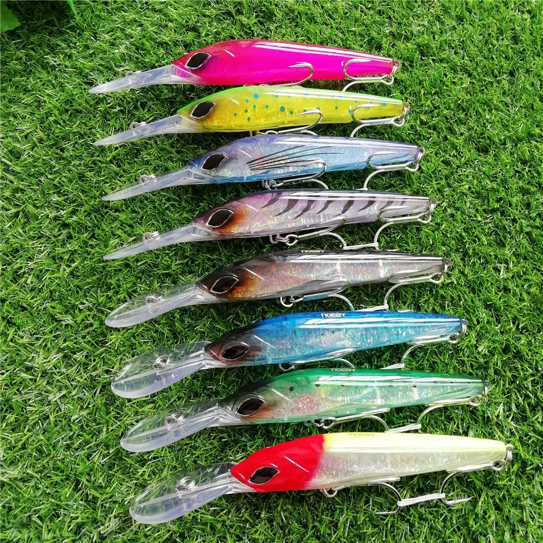 Noeby Trolling Minnow Fishing Lure 18cm 90g Sinking Big Game Wobblers Artificial Hard Bait Salterwater GT Tuna Fishing Lures