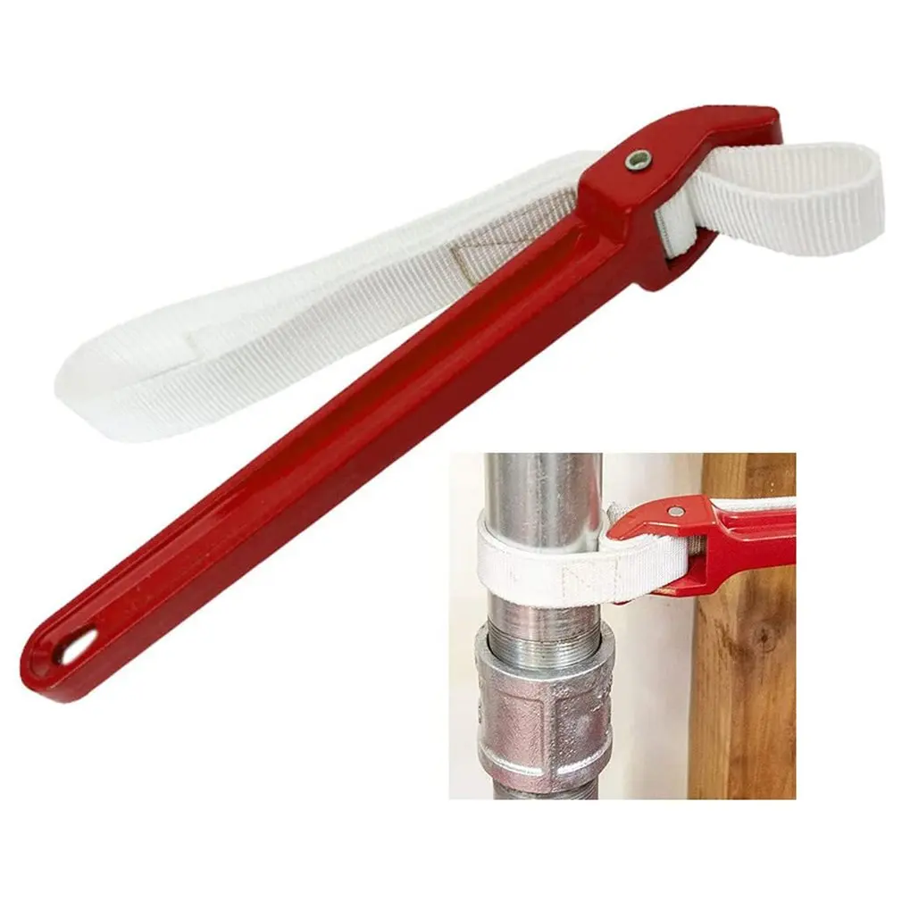 Chiave per filtro a cinghia in Nylon con cinturino in Nylon regolabile e impugnatura in alluminio antiscivolo cintura per chiave a catena con chiave inglese facile da usare