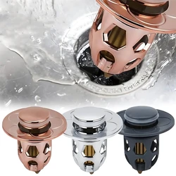 Bathroom Sink Drains Stainless Steel Pop-Up Bounce Core Basin Drain Filter Hair Catcher Shower Sink Strainer Bath Stopper