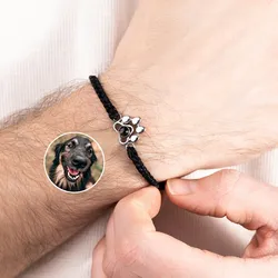 Personalized Photo Projection Bracelets Custom Photo Dog Paw Bracelet Pet Photo Necklace Cat Paw Pendant Memorial Gifts 2024