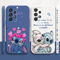 Anime Disney Lilo & Stitch płynna lewa lina do Samsung A53 A52 S A33 A32 A51 A71 A21S A13 A73 A50 A72 A23 A12 5G TPU