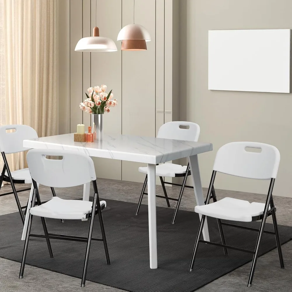 Chaises pliantes portables avec cadre en acier, chaise pliable, siège en plastique, intérieur, extérieur, salle à manger, fête, rapDuty